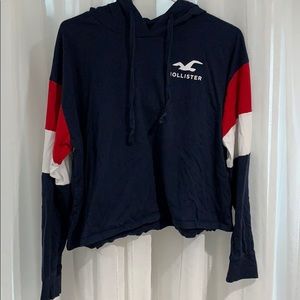 Hollister girls logo ultra cropped hoodie